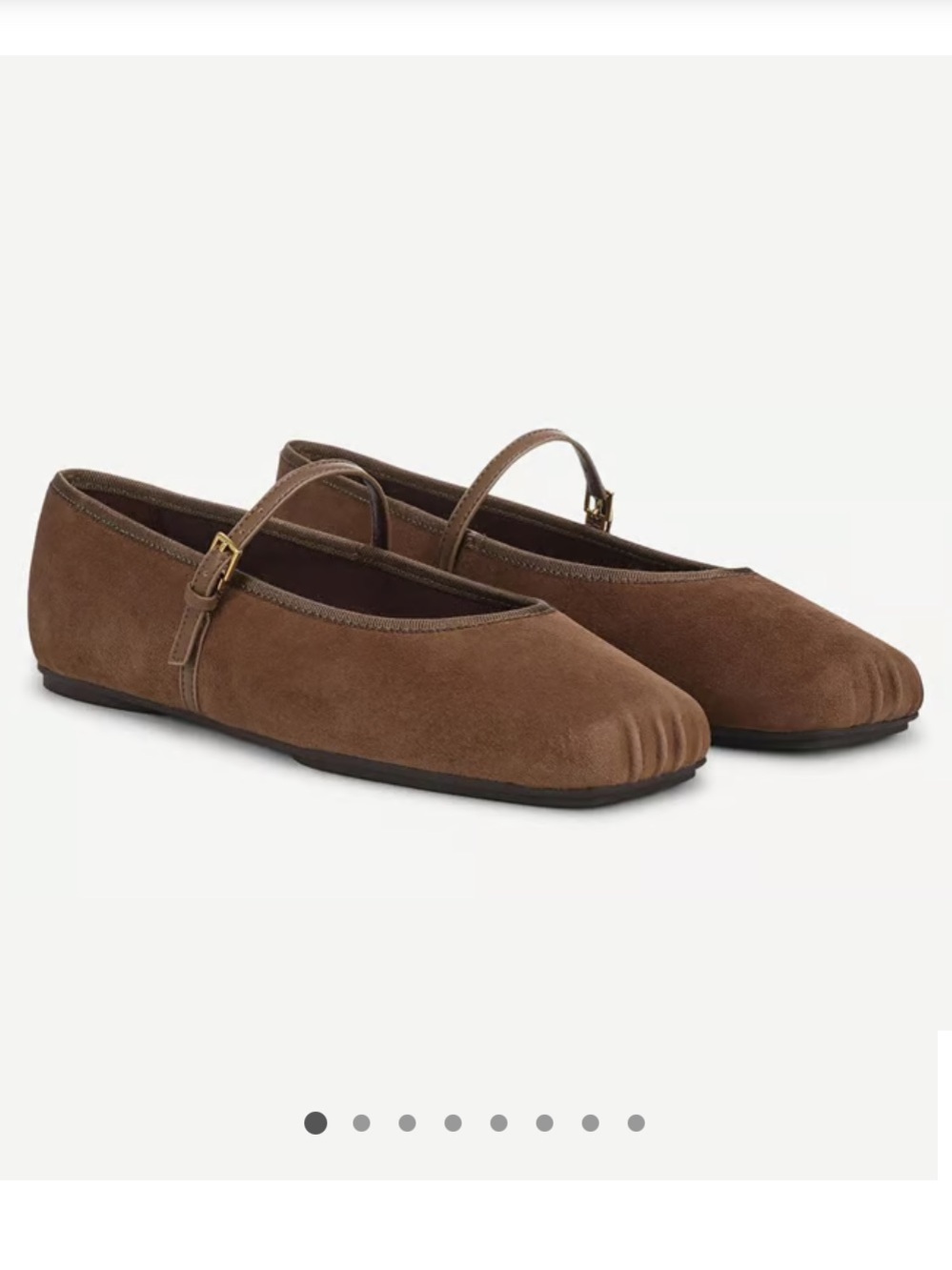 Franco Sarto Oriel Suede Mary Jane Square Toe Flat Brown NWT Alohas Inspo